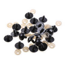 20 stuks 6-20mm zwarte plastic veiligheidsoogjes voor teddyberen/poppen/speelgoeddieren/vilt
