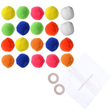 2M Enfeites de Casamento Decoração de Natal Cordão de Pompons DIY de 2m de Comprimento (Azul Escuro + Cinza Claro) Pacote com 2 Unidades Infantil