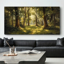 Forest Canvas Wall Art, Large Nature Unframed Modern Landscape - Compatible with Living Room, Kitchen, Office Home Decor
