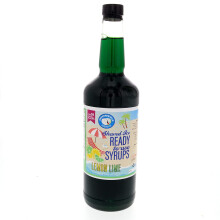 Lemon Lime Snow Cone Syrup & Hawaiian Flavor Syrups, 100% Pure Cane Sugar, No Corn Syrup, Ready to Use, 32 Fl Oz