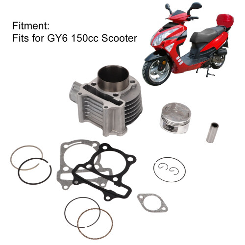Engine Cylinder Head Kit for GY6 150cc Scooter with Piston Gasket Spring 2