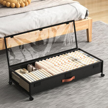 Under Bed Storage with Wheels, 54L XXL Containers with Clear Lids, 36'' Shoe Organizer, Rolling Drawers for Clothes & Shoes