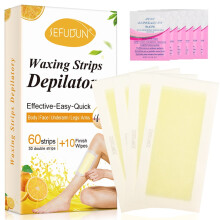 Natural formula waxing strips, 30 double-sided strips + 10 wipes