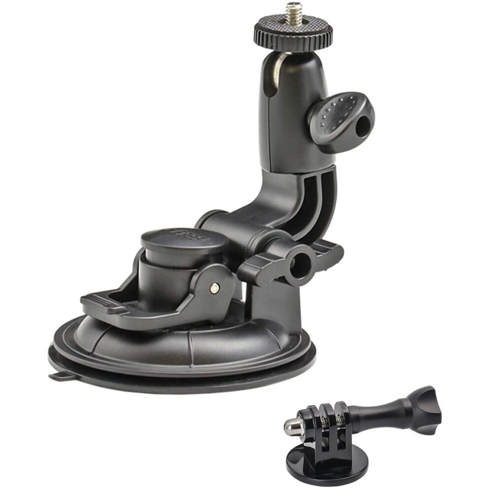 Camera Car Windshield Suction Cup Mount For Gopro, 360 Rotation Heavy Duty Window Holder With 1/4-20 Thread 9004841969404