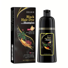 Black Hair Dye Shampoo for Gray Hair, 3in1 Herbal Color Formula, LongLasting Easy Home Use, 500ml