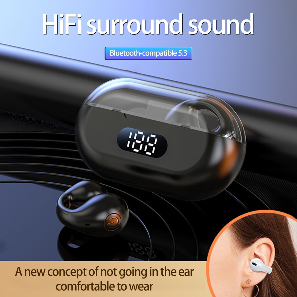 Susuchens Bone Conduction Headphones, Led Display, Hifi Stereo, Noise Reduction, Low Latency, Ergonomic Bluetooth-Compatible Wireless For Outdoor 9377112471525