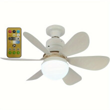 Ceiling Fans with Lights, E27 40W Ceiling Lights with Fan RC Timing, 3 Speeds 3 Colors (3000-6500K) LED Ceiling Light, Modern Fan Lamp for Bedroom