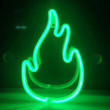 Láng Neonreklám, USB-vel vagy 3 AA elemmel működő LED világítás, fali és asztali dekoráció, születésnap, esküvő, ajándék - zöld