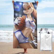Lola Bunny Cartoon -pikakuituinen kylpypyyhe, mikrokuituinen uimapyyhe rantaan, päivittäiseen käyttöön, 64 x 139 cm