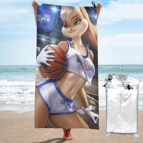 Πετσέτα μπάνιου Lola Bunny Cartoon γρήγορου στεγνώματος Πετσέτα θαλάσσης από μικροΐνες