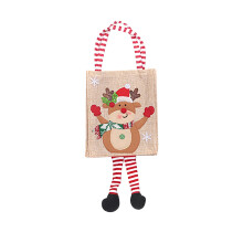 Sac cadeau de Noël avec poignée et étiquette, sac à goûter de Noël, fournitures de fête pour enfants et filles