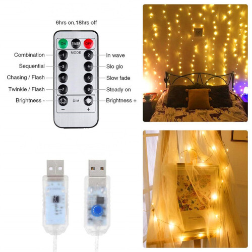Φωτιστικά σε σειρά300Lights Διακόσμηση σπιτιού για υπνοδωμάτιο, πάρτι, φωτιστικό με 2