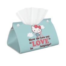Kawaii Hello Kitty servietæske tegneserie PU læder kat papir serviet etui til hjemmet bil papir opbevaringskasser-Style3