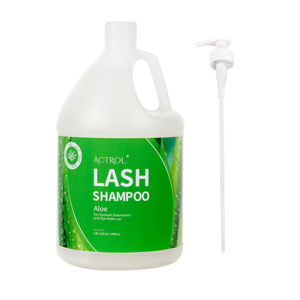 Eyelash Extension Cleanser Aloe 1 Gallon Lash Shampoo Deep Cleaning Foam for Salon and Home Use