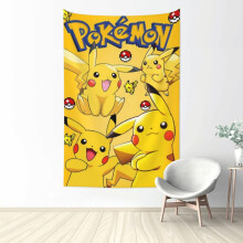 Pikachu vægtæppe, vandtæt polyester, vertikal dekoration til soveværelse, stue, kollegieværelse, badeværelse, fødselsdagsgave, én størrelse