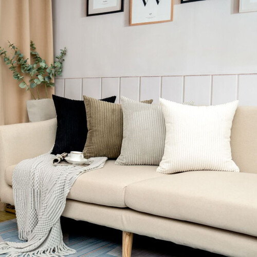 HANXIULIN20" X20" Σύγχρονο Μαξιλάρι Πολυεστέρα με Σκούρο Μπλε Ριγέ Μεταβατικό (2 Τεμάχια) 1