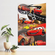 Biler Lightning McQueen Gobelin 60x40in, Farverigt vægophæng til soveværelse, kollegieværelse, stue - Sjov anime kunstplakat, æstetisk