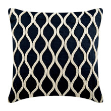 Tummansininen 18x18 tuuman juuttiristikkotyynynpäällinen, puuvillapellavainen neliönmuotoinen geometrinen tyynynpäällinen, 45x45cm
