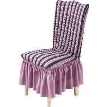 FNGZ Cushion Bubble Plaid Stretch-Esszimmerstuhlbezüge, dick, mit Stuhlhusse, lila