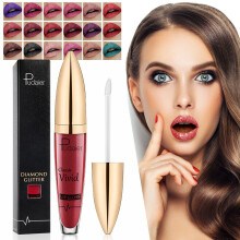 Glitter Liquid Lipstick Waterproof Long Lasting Velvet Matte NonStick Metallic Lip Gloss 01#