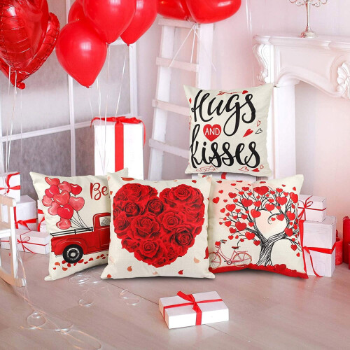 Μαξιλαροθήκη Valentine'S Creative4Pc Διακοσμητική θήκη Μαξιλαροθήκη Ημέρας Θήκη Σπιτιού 2