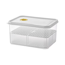 Große, transparente Aufbewahrungsbox aus Kunststoff mit Deckel, kompatibel mit Begine-Kühlschränken, zum Frischhalten und Sortieren, mit