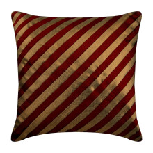 Fundas de cojín HomeCentric, funda decorativa de cojín a rayas rojas, paquete de 2, 30 x 30 cm, funda de almohada de seda, pliegues - Rojo cobre