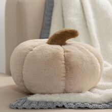 Söpö 3D-kurpitsanmuotoinen koristetyyny Halloweeniin, 15 cm x 30 cm, beige, 1 pakkaus