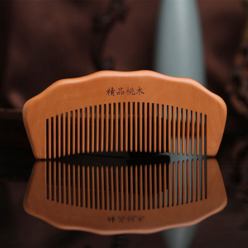 Solid Wood Comb for Detangling & Styling, Wet or Dry, Curly, Thin, Thick, Wavy or Straight Hair, Mahogany Comb, Anti-static Wood Comb