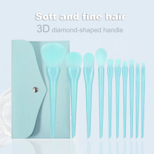 Hesroicy 10Pcs/Set Eye Shadow Brush Refined Three-dimensional Handle Soft Fine Hair Candy Color Highlight Brush for Face