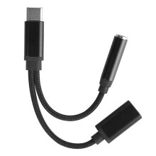 Adaptateur de charge audio USB Type C vers auxiliaire 3,5 mm, câble répartiteur avec coque métallique et gaine en TPE tressée, chargeur filaire