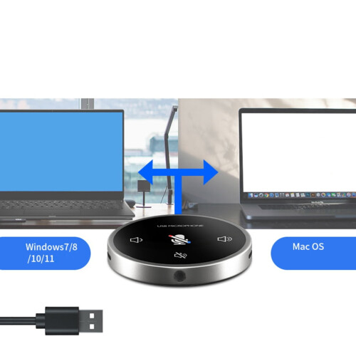 Μικρόφωνο Συνεδρίου USB CIYISON, επίπεδη εμφάνιση, πανκατευθυντική λήψη Mic360 1