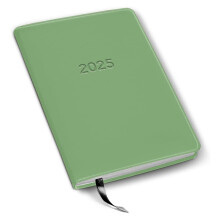 Agenda de bureau hebdomadaire et mensuel 2025 - Calendrier et carnet, similicuir résistant, 192 pages, couverture souple - Cambridge Jade - 20,3 x