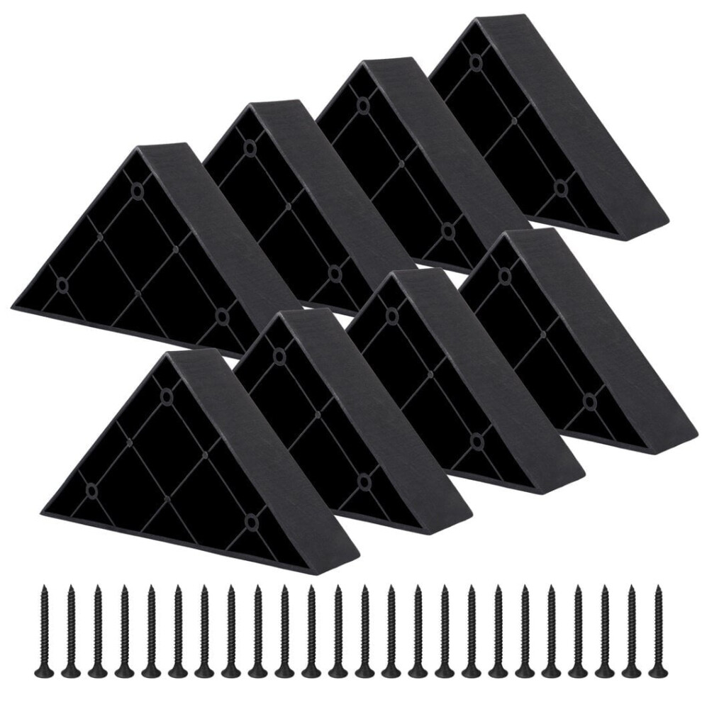 8 Pcs Couch Legs Replacement, Plastic Triangle Corner Sofa Legs, Black Couch Legs With Screws, Chair Sofa Couch Feet Replacement Furniture Legs 9423501716866
