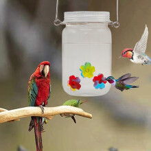 Kayannuo Kolibrievoeder 500 ml, met helder, stromend reservoir, draagbaar, ophangbaar, decoratie voor buiten in de tuin, op het terras of erf, ideaal