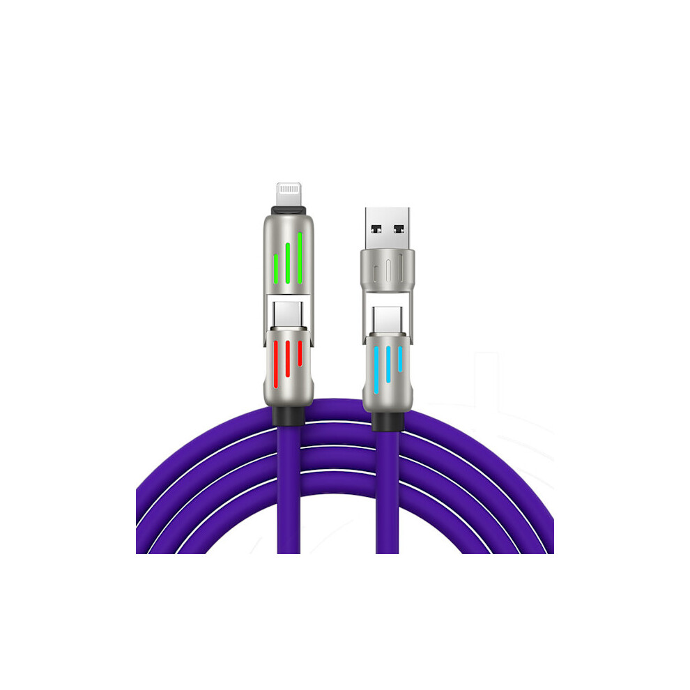 240W 4-In-1 Usb-C Cable - Pd Fast Charging (Compatible With Iphone/Compatible With Samsung) 1.5M Purple 9423501719003