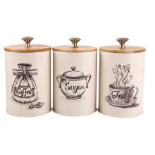 YULIJU Lot de 3 boîtes de cuisine en céramique pour thé, café, sucre et épices