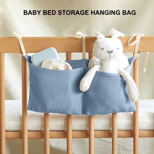Borsa portaoggetti versatile blu scuro per esigenze del bebé, con 2 scomparti e facile da appendere 1