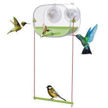 Mangeoire à colibris avec caméra, mangeoire de fenêtre, mangeoires d'extérieur pour colibris, caméra HD WiFi pour oiseaux, version 1080p vision