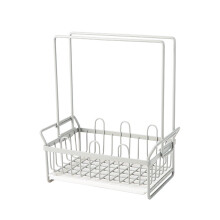 Égouttoir à éponges de cuisine Tahtuvzn 20,5 x 12,5 x 24 cm - Égouttoir pour éponges à vaisselle, boule en fil d'acier, rangement pour