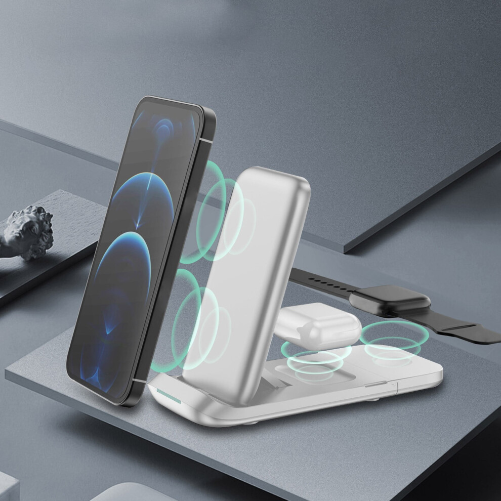 Portable Charger, Folding Three In One Wireless Charger 15W Fast Charging Multi-Functional Magnetic Suction Wireless Charging 9423501719164