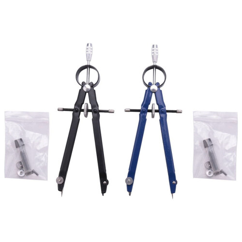 Professional Compass with Lock, for Geometry, 6inch Spring Bow Compass, Precision Math, Drafting Drawing (2 Pack)