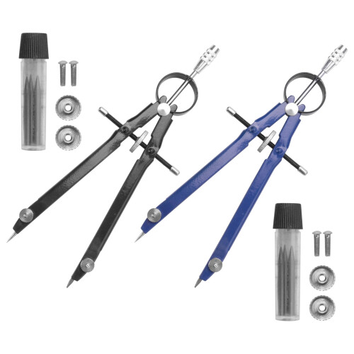 Professional Compass with Lock, for Geometry, 6inch Spring Bow Compass, Precision Math, Drafting Drawing (2 Pack) 2
