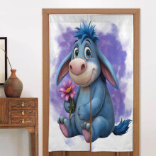 Eeyore Door Curtain for Doorway, Pattern Print Blackout Privacy Window Curtain, Room Divider Curtain Tapestry Home Decor, 34" W X 56" L