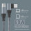 Φορτιστής INF USB-C με γωνιακή υποδοχή γρήγορης φόρτισης 60W Γκρι 2m 3