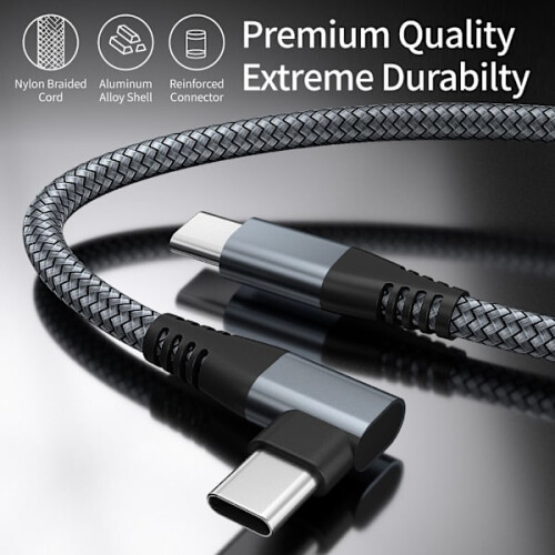 Φορτιστής INF USB-C με γωνιακή υποδοχή γρήγορης φόρτισης 60W Γκρι 2m 1
