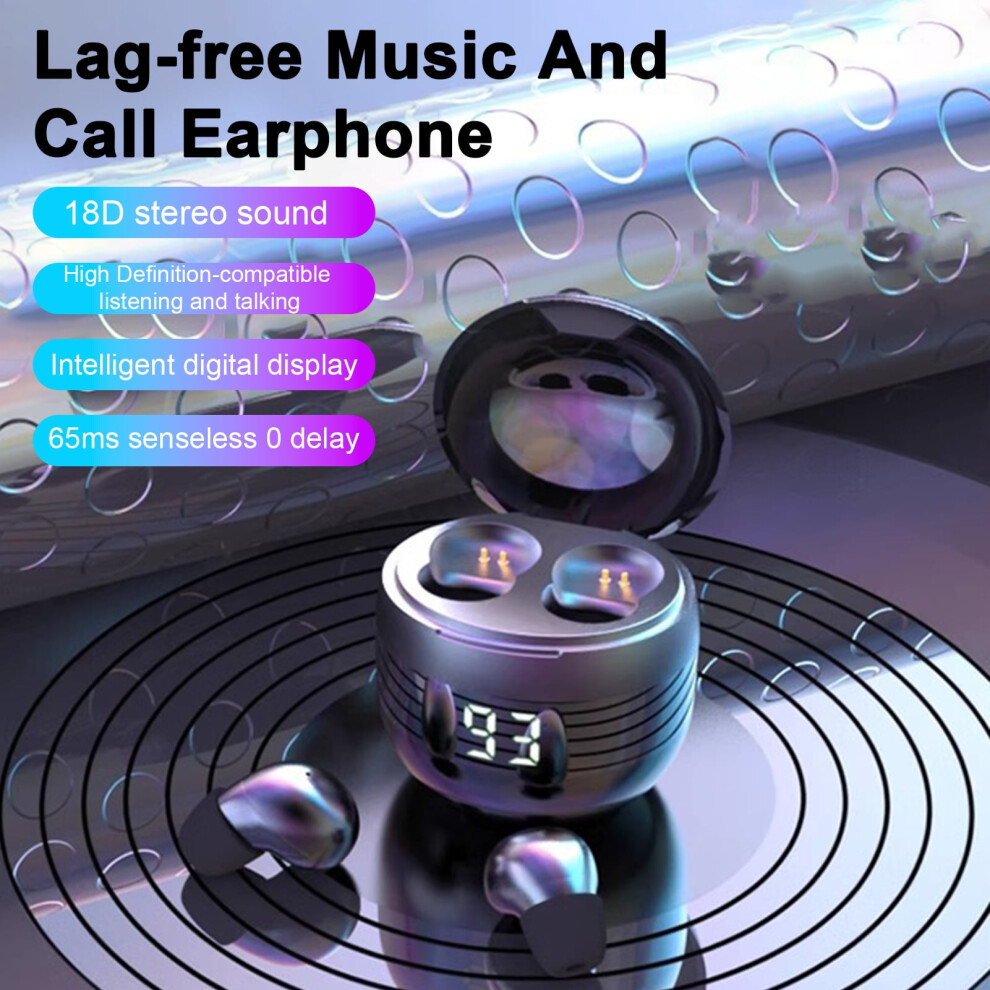 Susuchens Superbass Wireless Earphones Smart Touch Noise Reduction Immersive Music Experience Bluetooth-Compatible 5.3 Headset Black 9423501719287