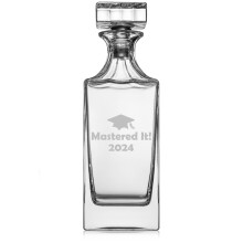 Carafe à whisky en verre de 887 ml (30 oz) avec bouchon en verre – Cadeau de fin d'études de maîtrise – Master 2024