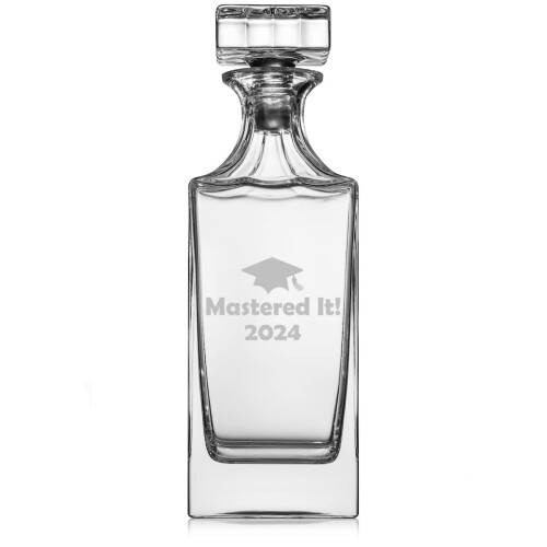 Γυάλινη καράφα ουίσκι 30oz με γυάλινο πώμα Mastered It2024GraduationΔώρο μεταπτυχιακού τίτλου
