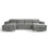 Alora 4–5 Seater Grey Fabric U-Shaped Sofa with Storage & Headrests 11